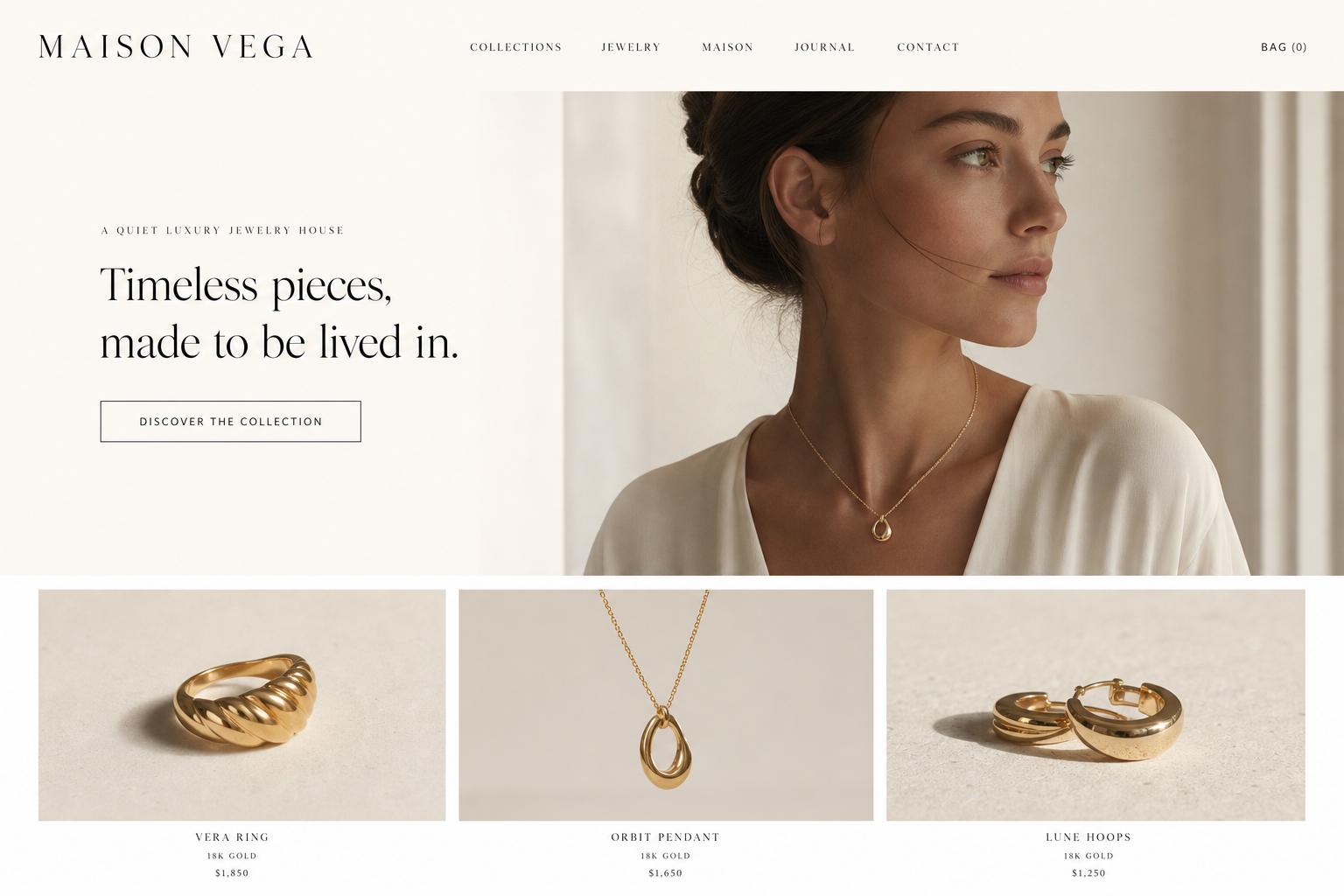 Maison Vega — Luxury Retail mockup