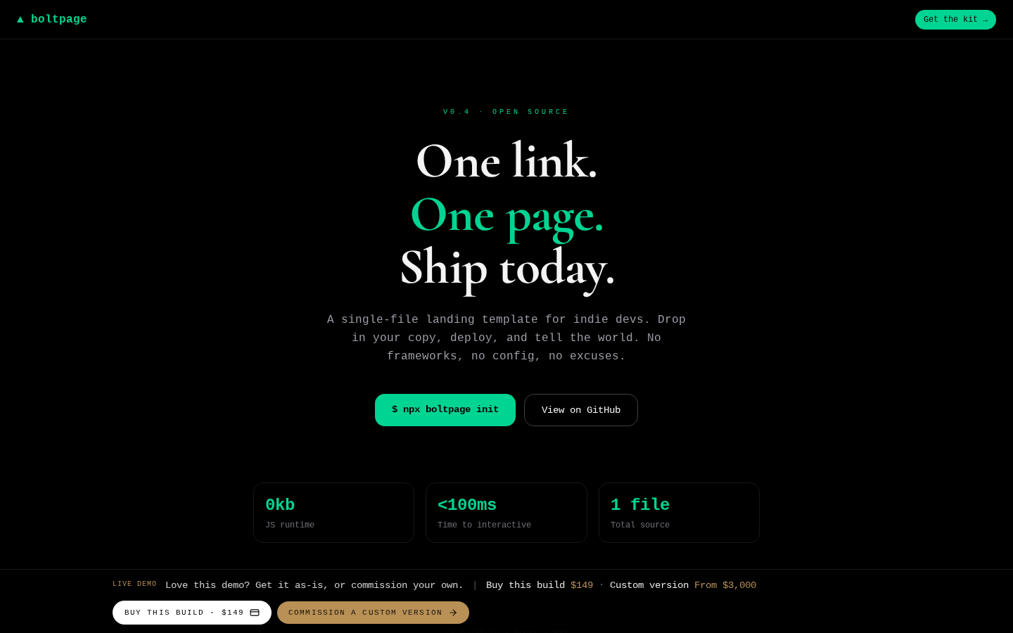 Tech · Starter Website Template — Tech / SaaS mockup