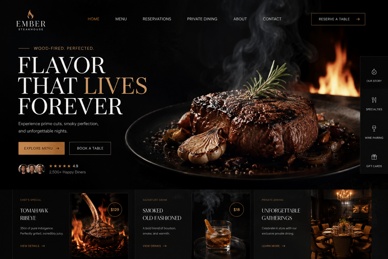 Ember Steakhouse — Fine Dining / Hospitality mockup