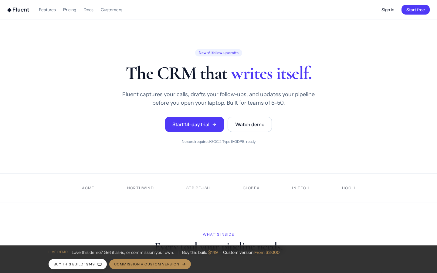 Tech · Professional Website Template — Tech / SaaS mockup