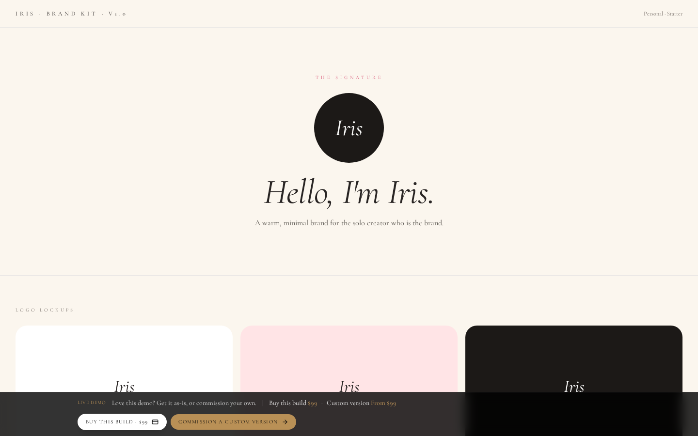 Personal · Starter Brand Kit — Personal Brand mockup