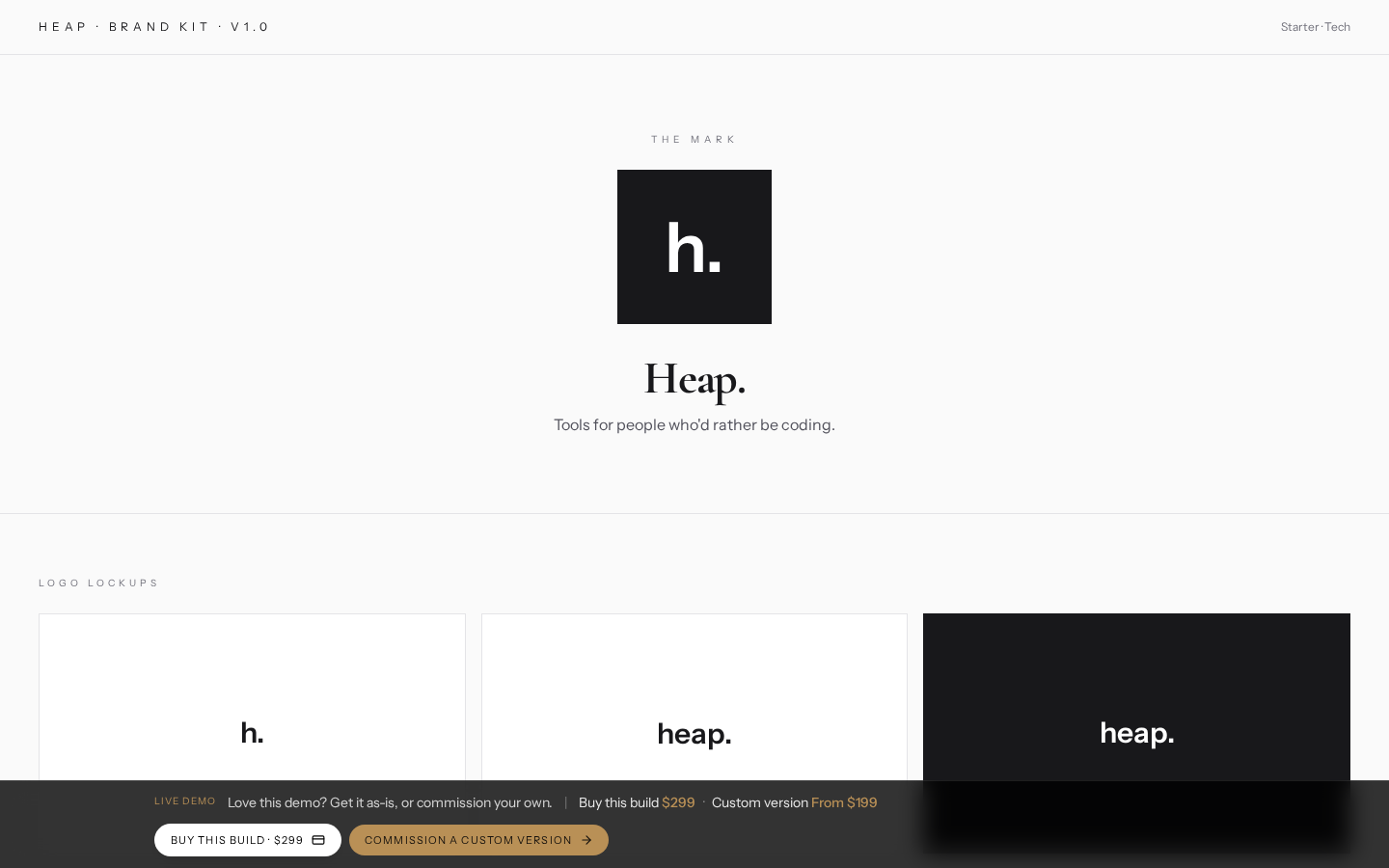 Tech · Starter Brand Kit — Tech / SaaS mockup